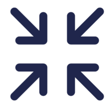 Blue icon with four arrows pointing to the center